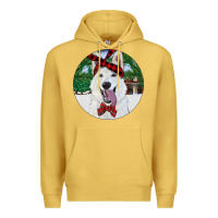 Antique Gold Christmas White Shepherd With Cowhide Premium Hoodie - RanaPortraitStore