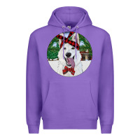 Purple Christmas White Shepherd With Cowhide Premium Hoodie - RanaPortraitStore