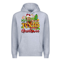 Heather Grey merry texas christmas Premium Hoodie - Zillion Design Studio