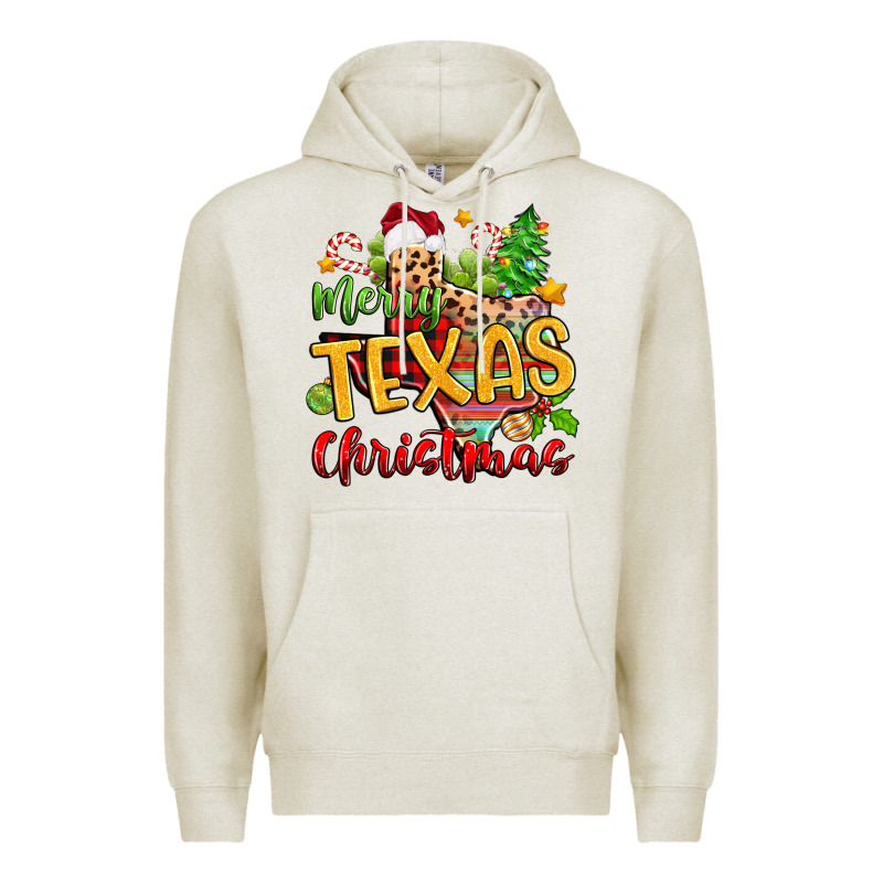 Merry Texas Christmas Premium Hoodie by Zillion Design Studio | Teevron