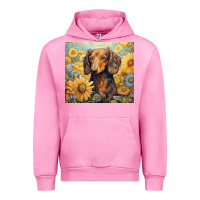 Fuchsia Pink dachshund Urban Hoodie - Unal Design