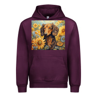 Mauve Wine dachshund Urban Hoodie - Unal Design