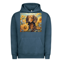 Pigment Midnight Navy dachshund Urban Hoodie - Unal Design
