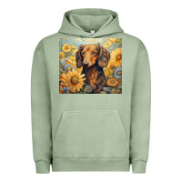 Pigment Oil Green dachshund Urban Hoodie - Unal Design