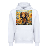 White dachshund Urban Hoodie - Unal Design