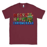 Burgundy merry happy chrismukkah Classic Tee - FaDigitalArtStudio