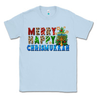 Dusty Blue merry happy chrismukkah Classic Tee - FaDigitalArtStudio