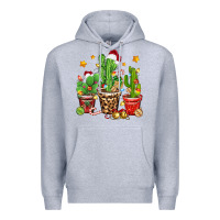 Heather Grey Christmas cactus Premium Hoodie - Zillion Design Studio