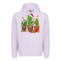 Lilac Christmas cactus Premium Hoodie - Zillion Design Studio