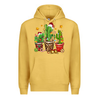 Antique Gold Christmas cactus Premium Hoodie - Zillion Design Studio