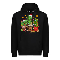 Black Christmas cactus Premium Hoodie - Zillion Design Studio