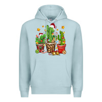 Blue Mist Christmas cactus Premium Hoodie - Zillion Design Studio
