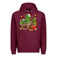 Burgundy Christmas cactus Premium Hoodie - Zillion Design Studio