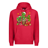Cardinal Christmas cactus Premium Hoodie - Zillion Design Studio