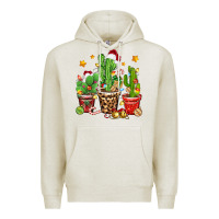 Oatmeal Heather Christmas cactus Premium Hoodie - Zillion Design Studio
