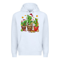 White Christmas cactus Premium Hoodie - Zillion Design Studio