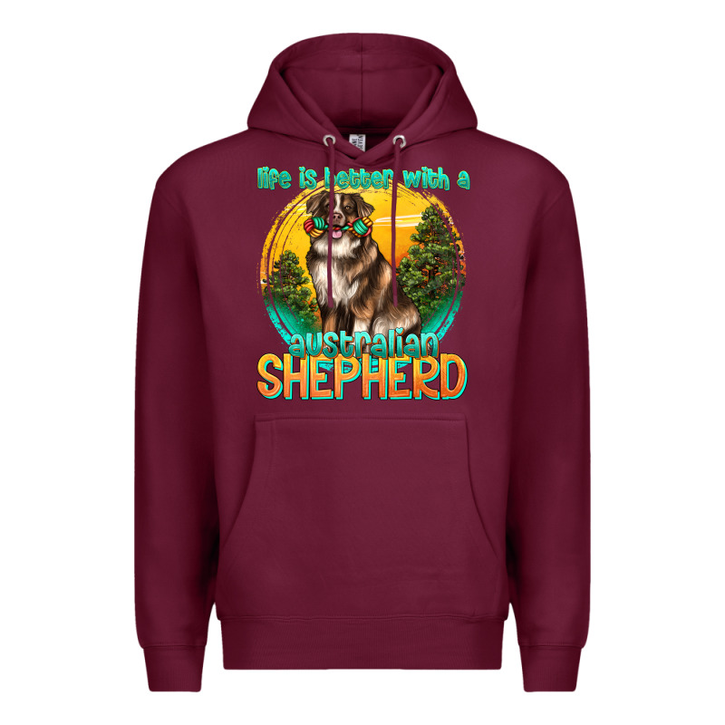 Life Is Better With A Australian Shepherd Premium Hoodie by texasbilliewilder | Teevron