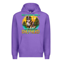 Purple life is better with a australian shepherd Premium Hoodie - texasbilliewilder