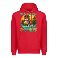Red life is better with a australian shepherd Premium Hoodie - texasbilliewilder