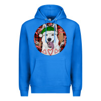 True Royal Christmas White Shepherd With Buffalo Plaid Premium Hoodie - RanaPortraitStore