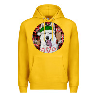 Lemon Christmas White Shepherd With Buffalo Plaid Premium Hoodie - RanaPortraitStore