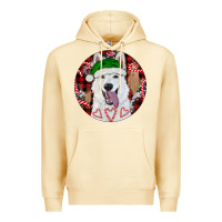 Pina Colada Christmas White Shepherd With Buffalo Plaid Premium Hoodie - RanaPortraitStore
