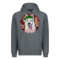 Rock Christmas White Shepherd With Buffalo Plaid Premium Hoodie - RanaPortraitStore