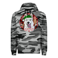 Slate Camo Christmas White Shepherd With Buffalo Plaid Premium Hoodie - RanaPortraitStore