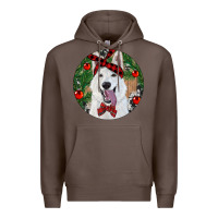 Coffee Christmas White Shepherd With Cowhide Premium Hoodie - RanaPortraitStore