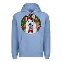 Colony Blue Christmas White Shepherd With Cowhide Premium Hoodie - RanaPortraitStore