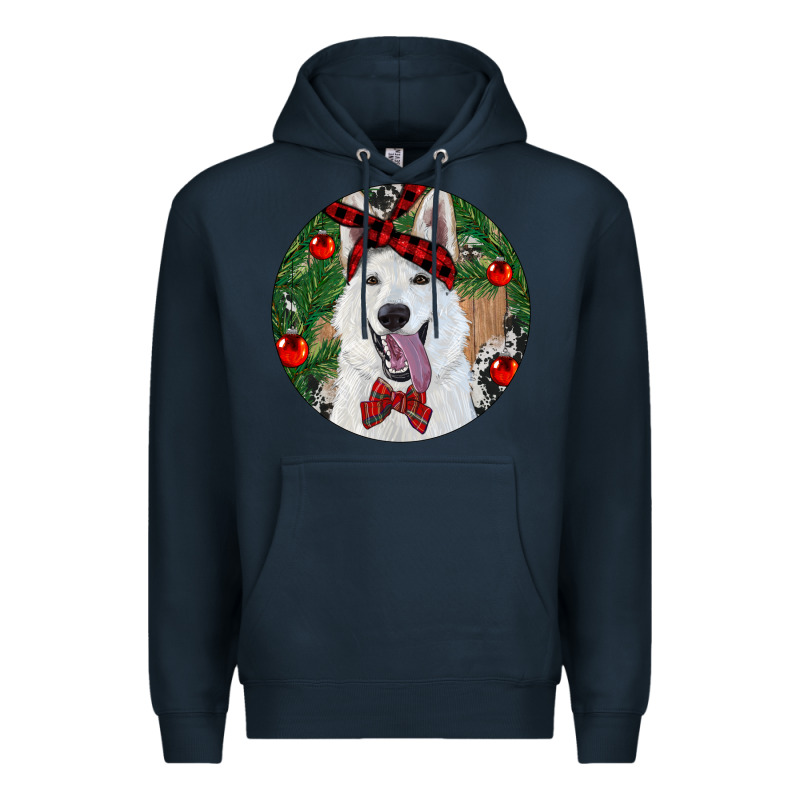 Christmas White Shepherd With Cowhide Premium Hoodie by RanaPortraitStore | Teevron