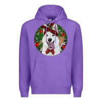 Purple Christmas White Shepherd With Cowhide Premium Hoodie - RanaPortraitStore