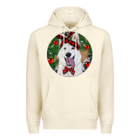 Sandshell Christmas White Shepherd With Cowhide Premium Hoodie - RanaPortraitStore