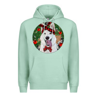 Seafoam Christmas White Shepherd With Cowhide Premium Hoodie - RanaPortraitStore