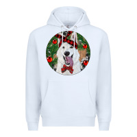 White Christmas White Shepherd With Cowhide Premium Hoodie - RanaPortraitStore