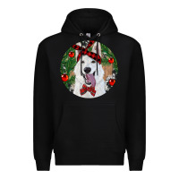Black Christmas White Shepherd With Cowhide Premium Hoodie - RanaPortraitStore