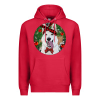 Cardinal Christmas White Shepherd With Cowhide Premium Hoodie - RanaPortraitStore