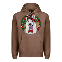 Chestnut Christmas White Shepherd With Cowhide Premium Hoodie - RanaPortraitStore