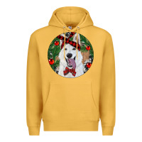 Mustard Christmas White Shepherd With Cowhide Premium Hoodie - RanaPortraitStore