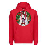 Christmas White Shepherd With Cowhide Premium Hoodie | Teevron