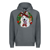 Rock Christmas White Shepherd With Cowhide Premium Hoodie - RanaPortraitStore