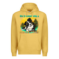 Antique Gold life is better with a border collie Premium Hoodie - texasbilliewilder