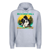 Heather Grey life is better with a border collie Premium Hoodie - texasbilliewilder