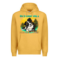 Mustard life is better with a border collie Premium Hoodie - texasbilliewilder