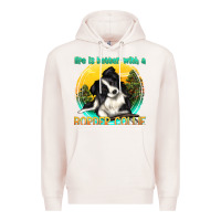 Pale Pink life is better with a border collie Premium Hoodie - texasbilliewilder