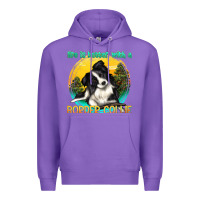 Purple life is better with a border collie Premium Hoodie - texasbilliewilder