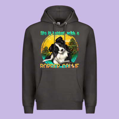 Premium Hoodie life is better with a border collie