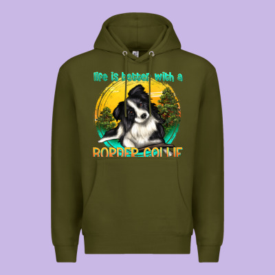 Premium Hoodie life is better with a border collie