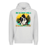 Dove Grey life is better with a border collie Premium Hoodie - texasbilliewilder
