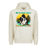Oatmeal Heather life is better with a border collie Premium Hoodie - texasbilliewilder